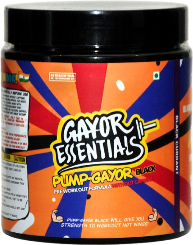 gayor essentials Pump Gayor Black Properly Dosed Stimulant free Pre Workout Without Caffeine Pre Workout  (286 g, Orange Candy)