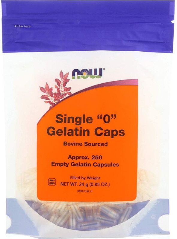 Now Foods Single 0 Gelatin Capsules  (250 Tablets)
