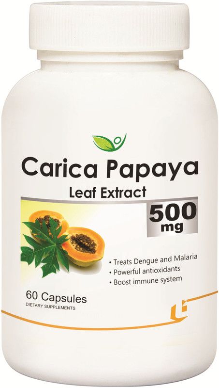 BIOTREX NUTRACEUTICALS Carica Papaya Leaf Extract - 500mg  (60 No)