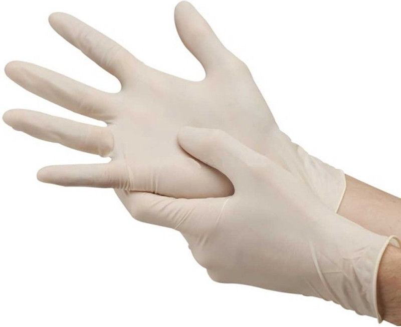 Arellia AMG-163(WHITE 80) Latex Examination Gloves  (Pack of 80)