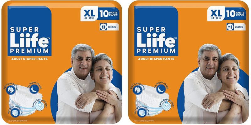 Super Liife Premium Adult Diaper Pants for Unisex with Wetness Indicator -(Extra Large) Adult Diapers - XL  (20 Pieces)