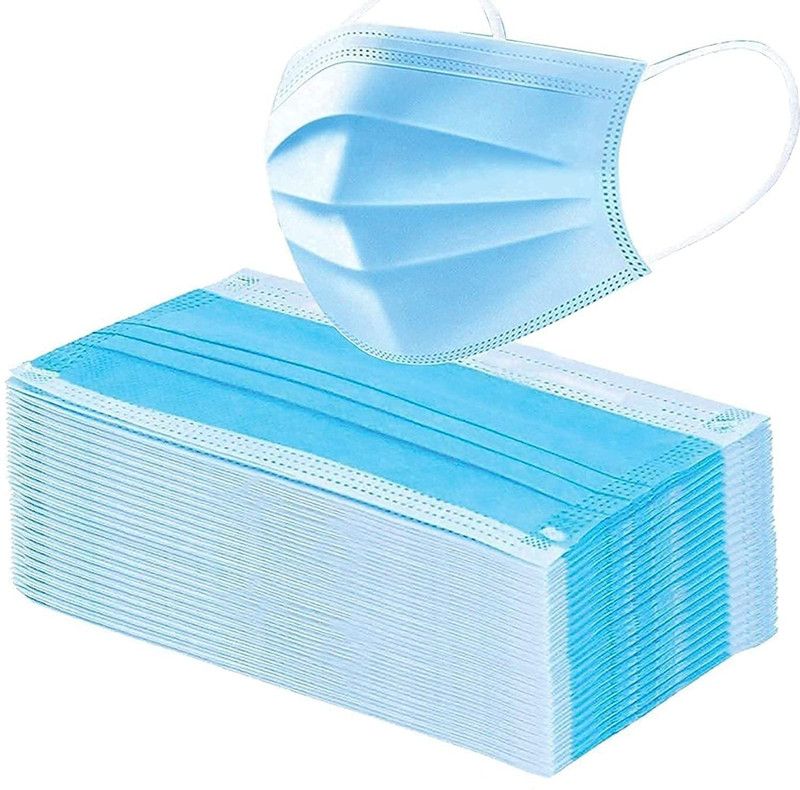 Veskil Blue Surgical Mask  (Blue, Free Size, Pack of 50, 3 Ply)