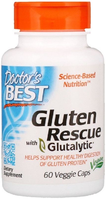 Doctor's Best Gluten Rescue, with Glutalytic, 60 Veggie Caps  (60 No)