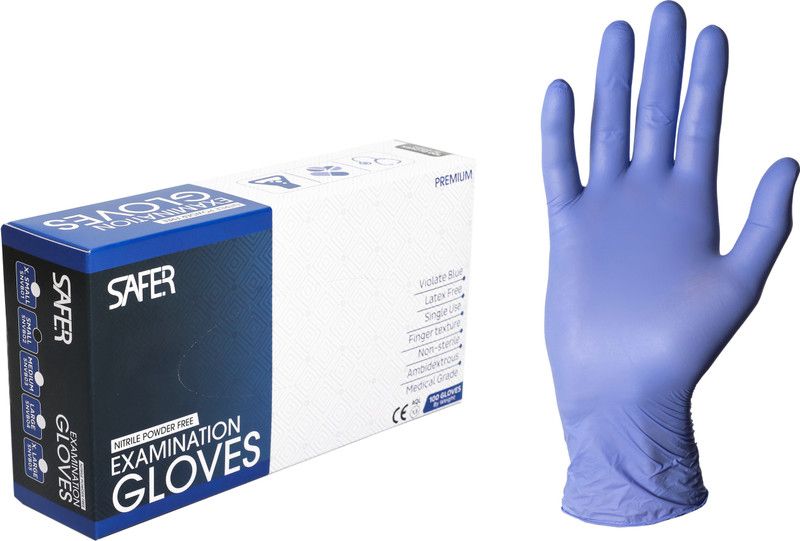 safer SNVB02 Nitrile Examination Gloves  (Pack of 100)