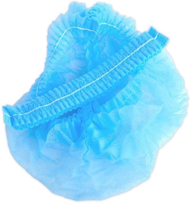 SAI TRDERS Disposable Stretchable Blue Bouffant Caps/Surgical Caps/Cooking Caps (100 Pieces) Surgical Head Cap  (Disposable)
