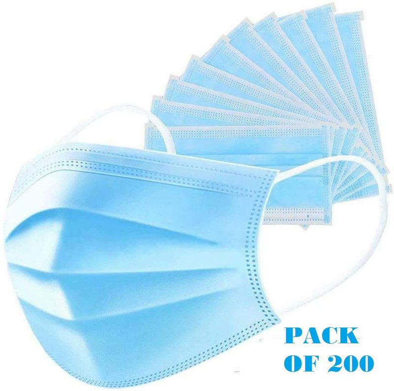 Ligera 3 Ply Face Mask Pack of 200 Surgical Mask  (Free Size, Pack of 200, 3 Ply)