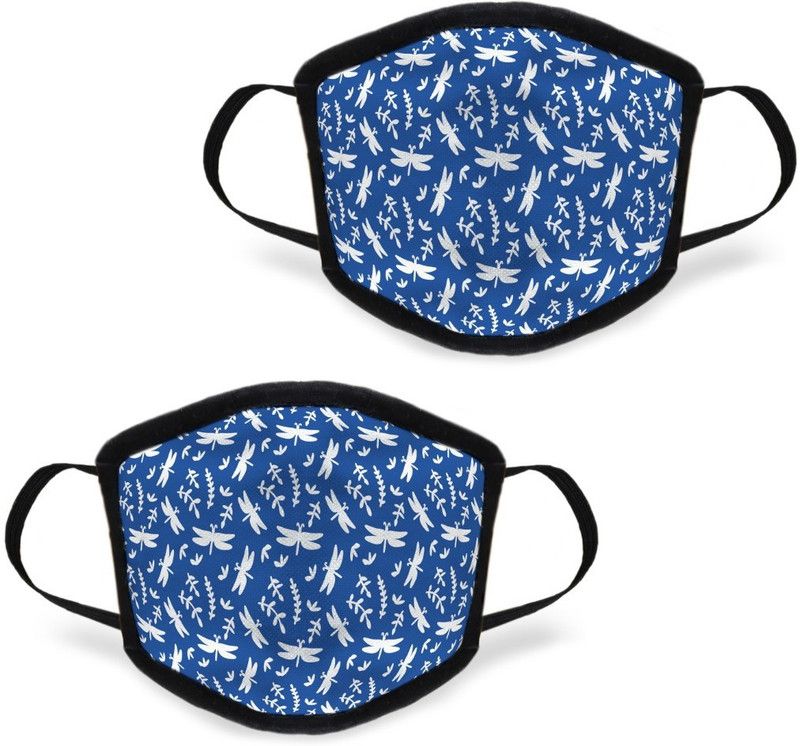 Indigifts PRINTED FASHIONABLE MASK-DMKPMBK02OVMM-RPT20020 Cloth Mask  (Free Size, Pack of 2)