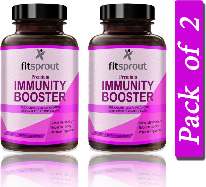 Fitsprout Immunity Booster Tablets ,Vitamin C (S204)  (2 x 60 Tablets)