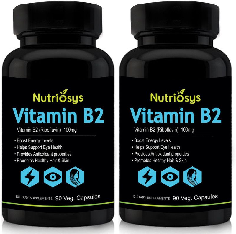 Nutriosys Vitamin B2 - 100mg (Veg Capsules)- Pack of 2  (2 x 90 No)