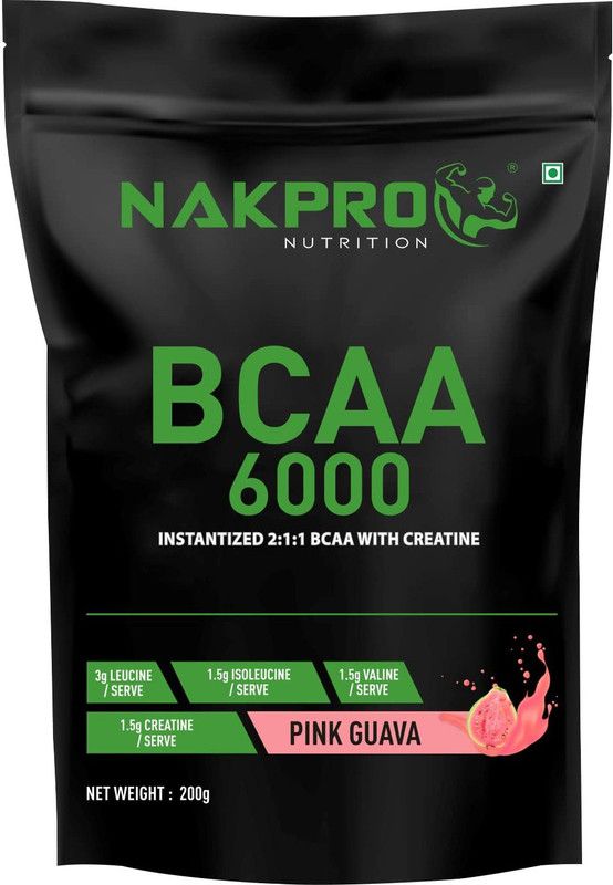 Nakpro BCAA 6000 | Instantized 2:1:1 BCAA | helps in High Intensity Training / Workout| BCAA  (400 g, Guava)