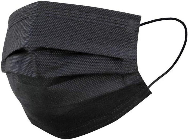 hobf Pack of 100 Kids Black Surgical face mask With Nose-Pin For Kids. KIDS_BLACK-15 Non-Reusable Surgical Mask  (Black, S, Pack of 100, 3 Ply)