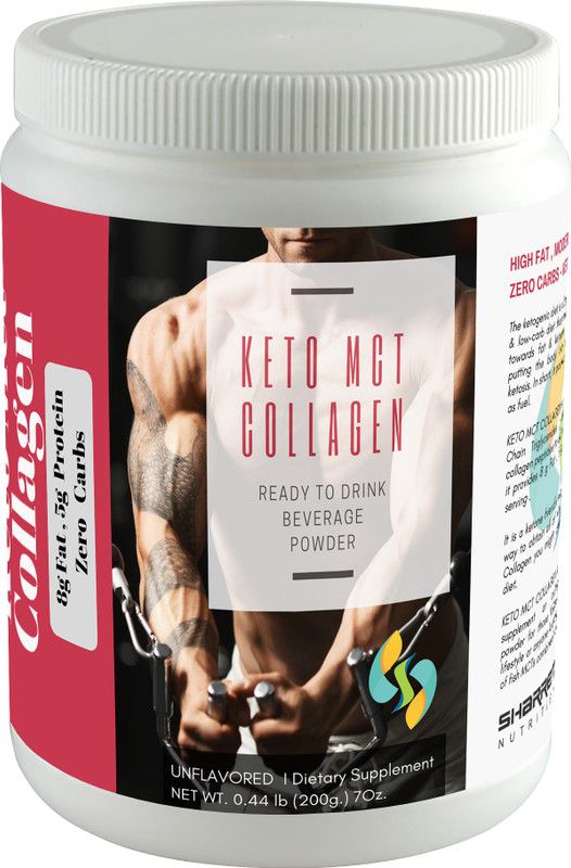 SHARRETS Keto MCT Collagen ( keto supplements for ketosis ) [ 200g ] Unflavored, ZERO CARBS  (200 g)