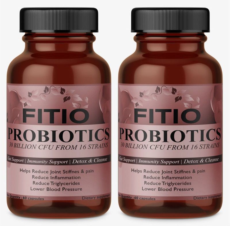 FITIO Probiotics 30 Billion CFU, 90 Veg Caps. Advance Formula For Men & Women(Pack Of 2)  (2 x 60 No)