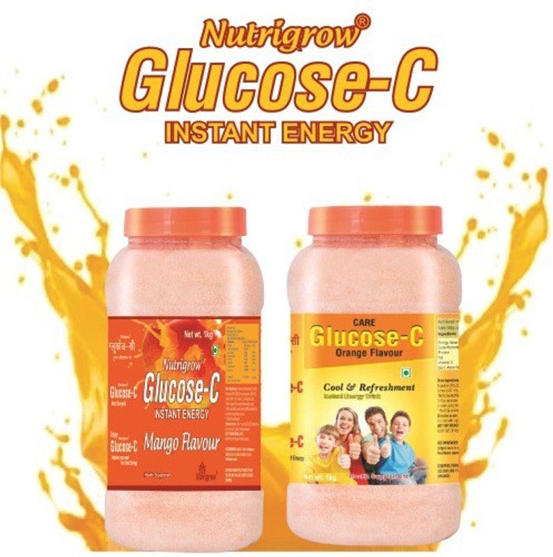 Nutrigrow Combo of Glucose-C 1Kg Mango & Orange/Immunity Booster/Glucose Hydration Powder Energy Drink  (2x5 kg, Mango, Orange Flavored)