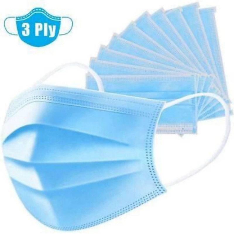 Local Charm ISO Certified Disposable 3 Ply Breathable Surgical Face Mask with 3 Layer For Men, Women 50 Water Resistant Surgical Mask With Melt Blown Fabric Layer  (Blue, Free Size, Pack of 50, 3 Ply)
