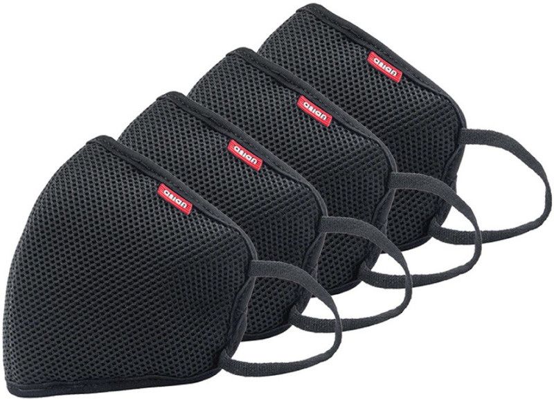 asian MASK-1001cBLK Reusable Cloth Mask  (Black, L, Pack of 4)