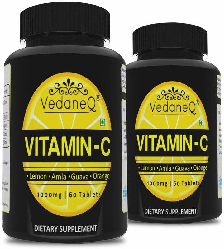 VedaneQ Vitamin C 1000mg for Glowing Skin Weight Loss Boost Immunity 60 Tablets Pack of 2  (2 x 60 Tablets)