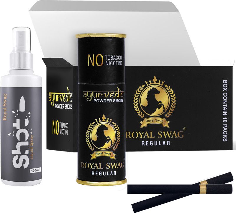 ROYAL SWAG Ayurvedic Cigarette No Tobacco/Nicotine Regular Flavour 50 Stick With 100ml Shot Smoking Cessations  (Pack of 50)