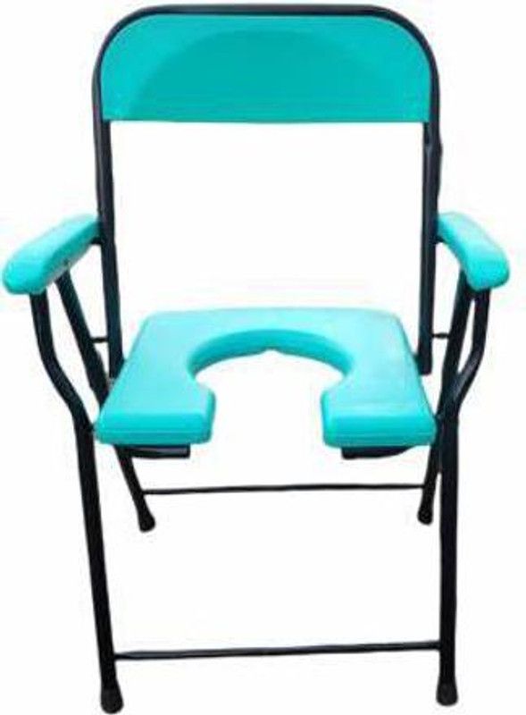 Adult Care GREEN FOLDABLE COMMODE AND CHAIR WITH COLOUR HANDLE Commode Chair (Green) Commode Shower Chair  (Green)