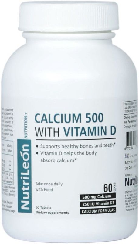 NutriLeon Calcium Vitamin D3 supplement Natural Mineral 60 Tablets  (60 No)