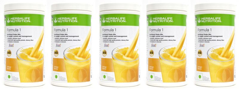HERBALIFE Formula 1 Nutritional Shake -Mango Flavor For Weight Loss 5 PCS Plant-Based Protein  (2500 g, Mango)