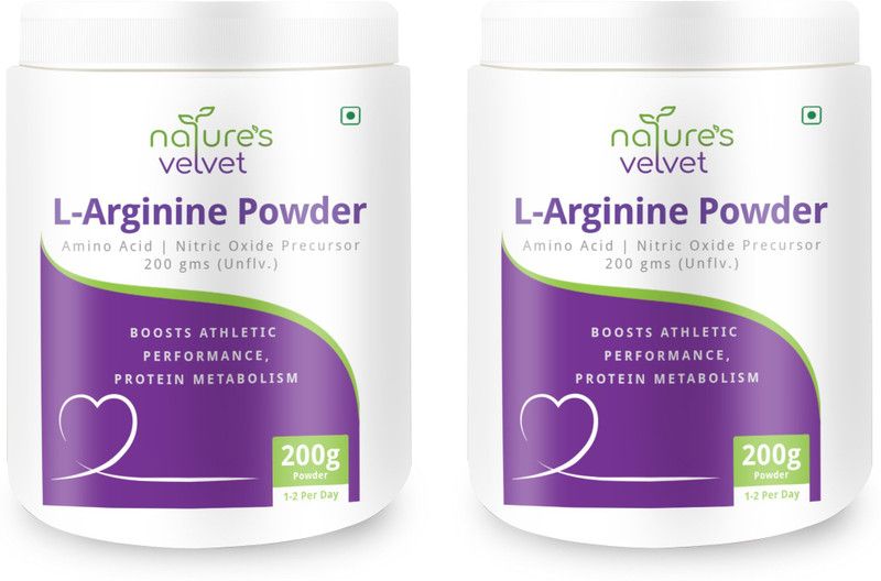 Natures Velvet Lifecare L-Arginine Powder for Muscle Building & Performance (200gm) - pack of 2 EAA (Essential Amino Acids)  (400 g, unflavour)