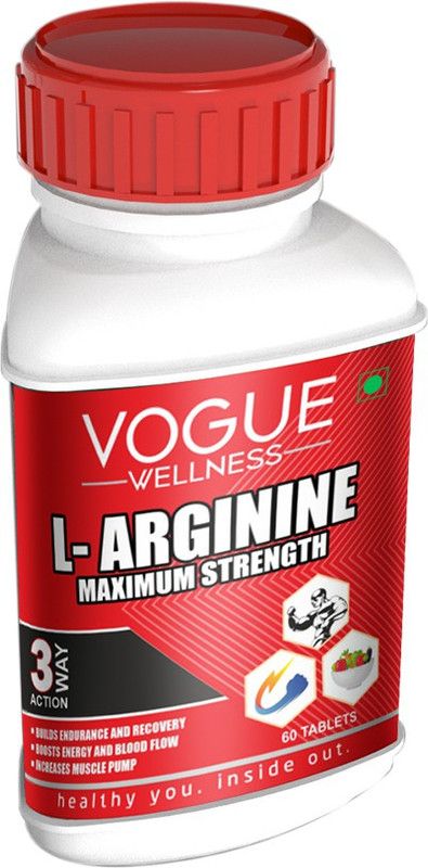 Vogue L-Arginine tablets for Strength Stamina Performance and Muscle growth Tablets  (60 Tablets)