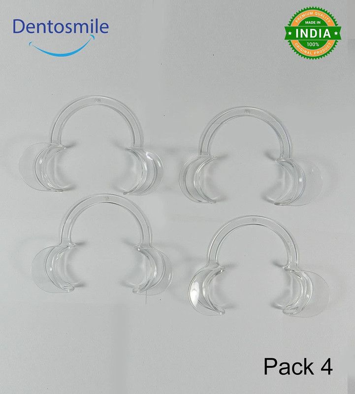Dentosmile Flexi Premium Cheek / Lip Retractor C-Shape Mouth Opener Size Medium (Clear)/ pack of 4 Hand Held Retractor  (Dental, Lip)
