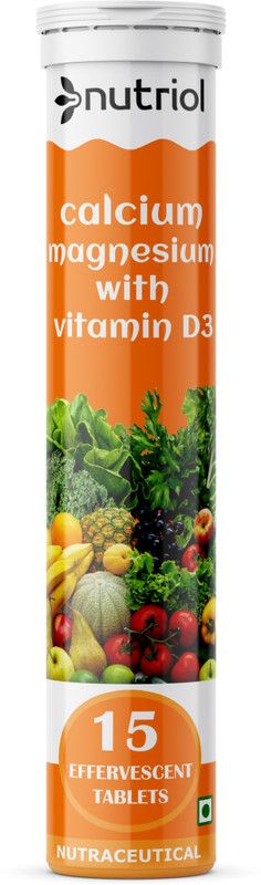 Nutriol Calcium Magnesium with Vitamin D3 15 Effervescents Tablets Pro  (15 Tablets)