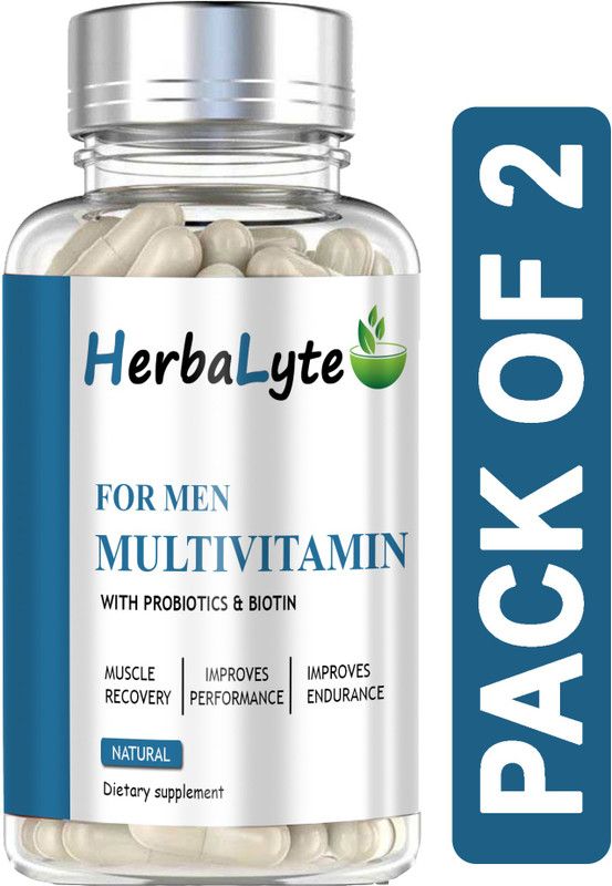 HERBALYTE Multivitamin For Men, Multivitamin Women, Multivitamin Kids (B19) Ultra  (2 x 60 Capsules)