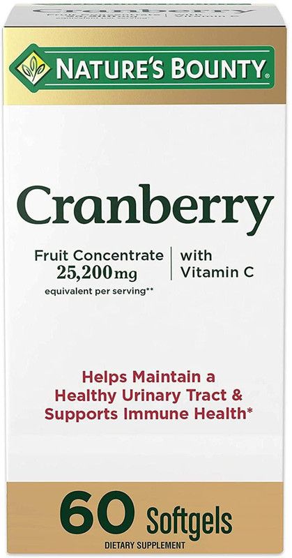 Nature's Bounty Triple Strength Natural Cranberry with Vitamin C - 60 Softgels  (60 No)