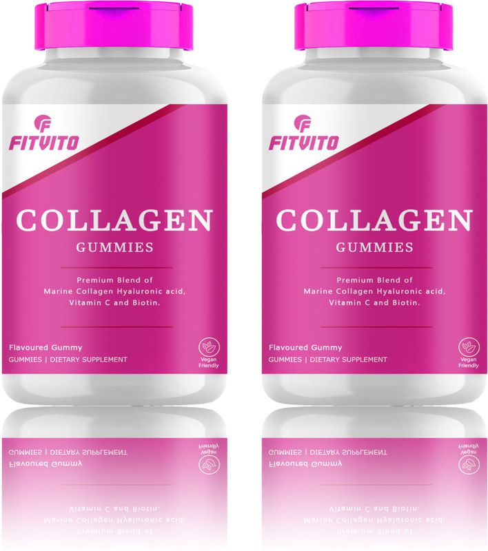 Fitvito Collagen Skin Gummies for Anti Ageing & Skin Regeneration (SD20)  (2 x 30 Tablets)