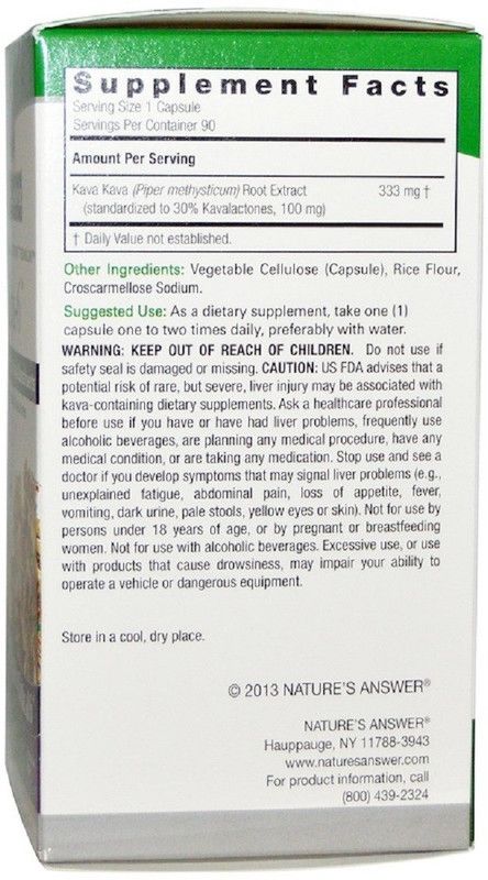 Nature's Answer Kava-6, 90 Vegetarian Capsules  (90 mg)