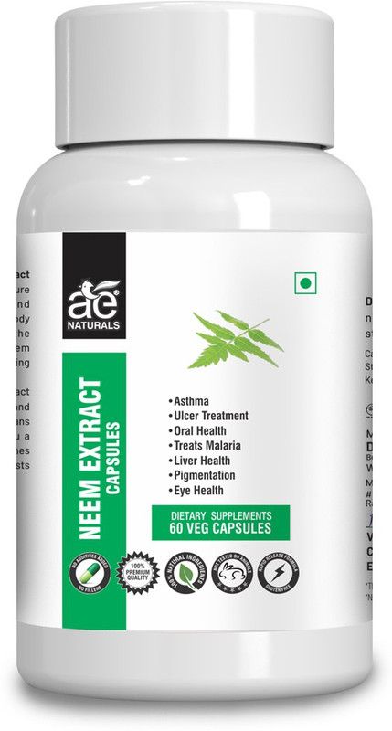 AE Naturals Organic Neem Capsules 60 Caps  (60 No)
