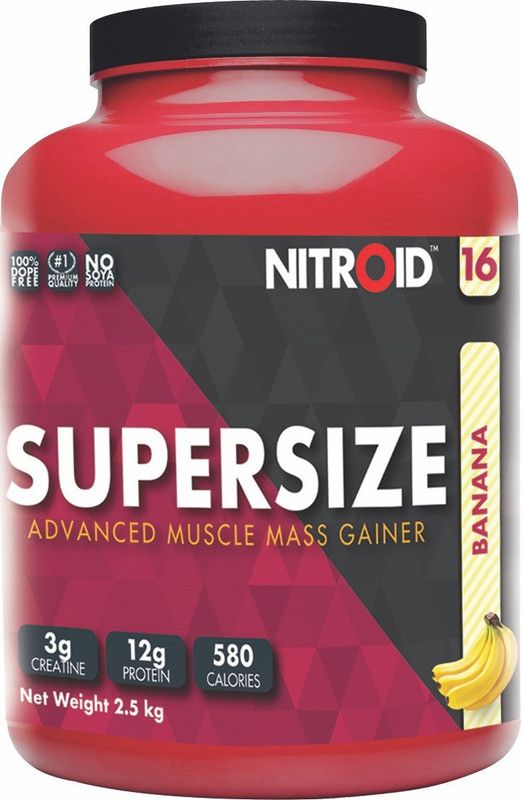 Nitroid Supersize 2.5Kg (Banana) Weight Gainers/Mass Gainers  (2500 g, Banana)