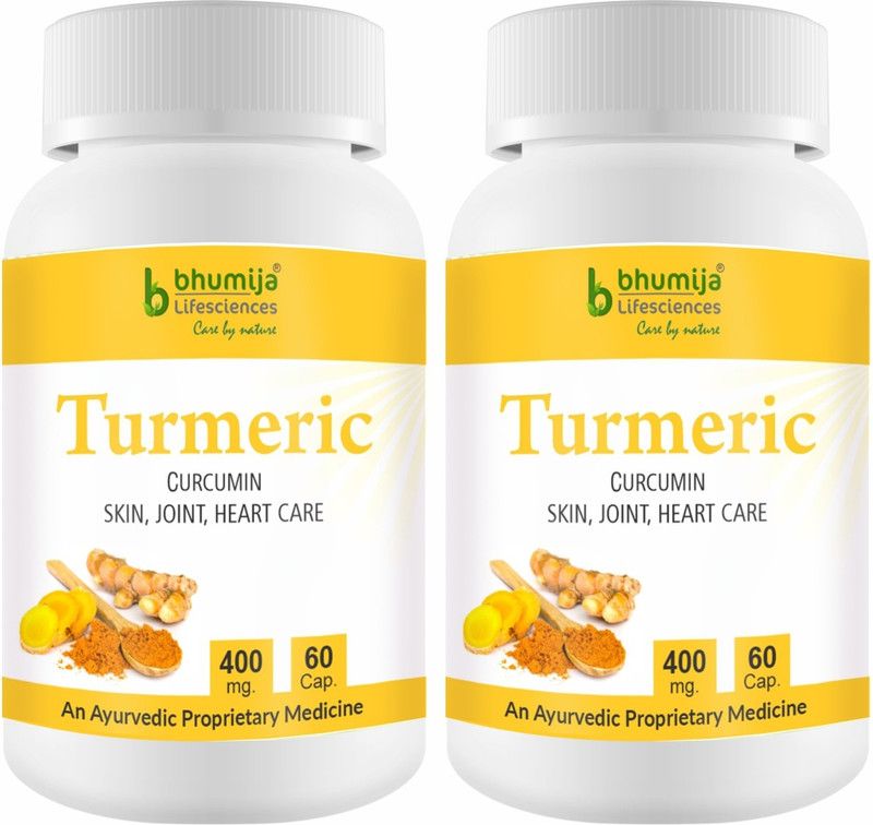 Bhumija Lifesciences Turmeric Capsules 60's - (Pack of Two)  (2 x 60 No)