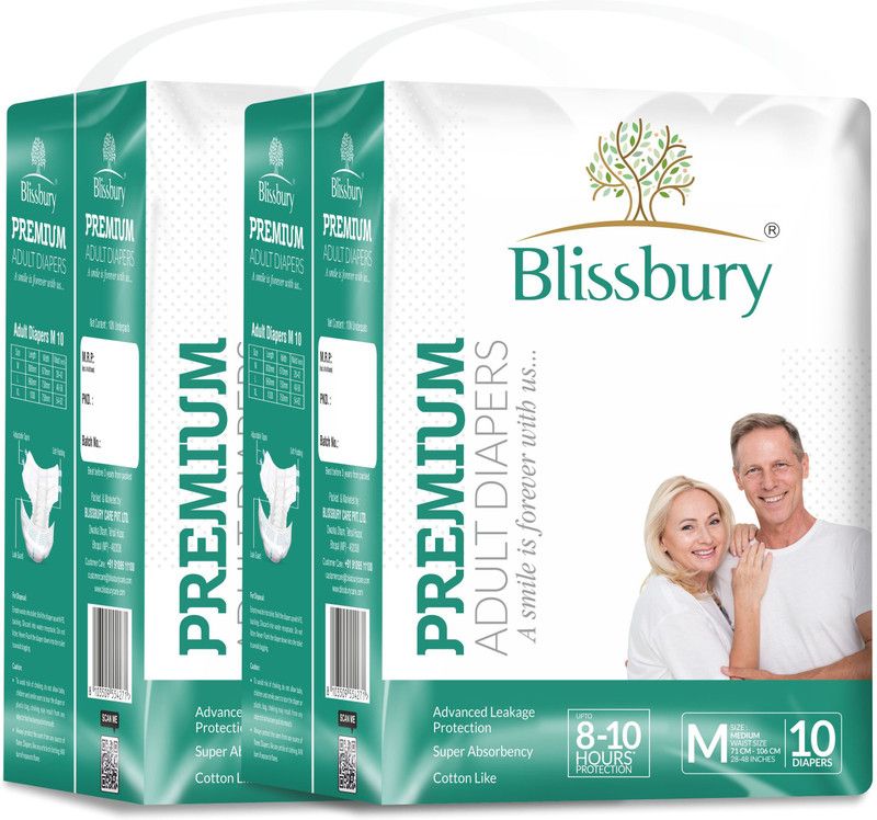 Blissbury BLISSADM20 Adult Diapers - M  (20 Pieces)