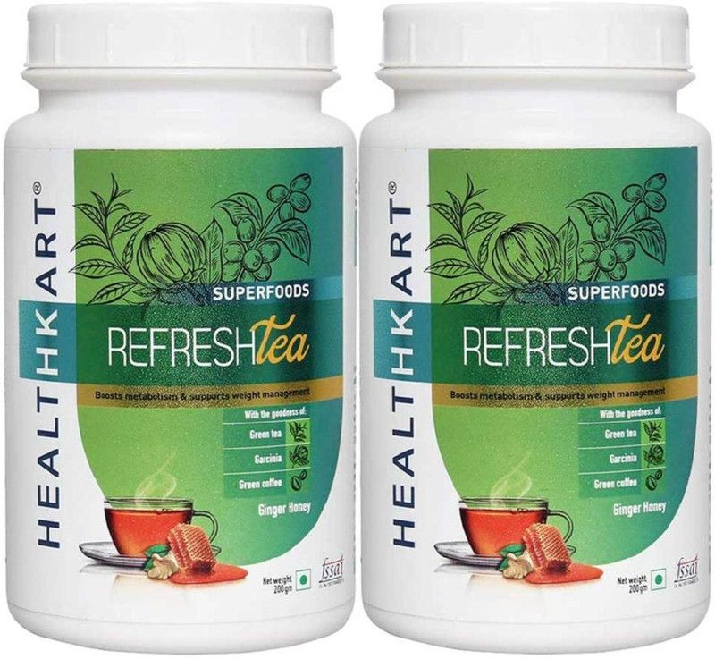 HEALTHKART Refresh Tea with Honey & Ginger  (2 x 100 g)