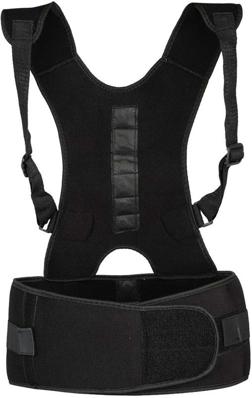 Quefit Unisex Posture Corrector Belt for Men and Women Back & Abdomen Support (Black) Shoulder Support  (Black)