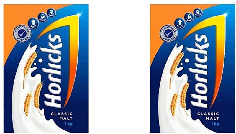 horlicks Health & Nutrition Drink Classic Malt 1 KG PACK OF 2  (2000 g)