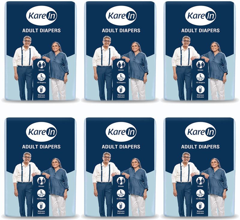 KareIn Premium Tape Style Adult Diapers - L  (60 Pieces)