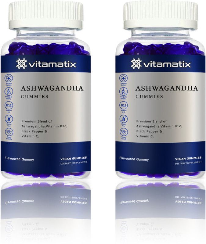 Vitamatix Ashwagandha Gummies with Vitamin D for Relaxation & Focus (SD18)  (2 x 15 No)