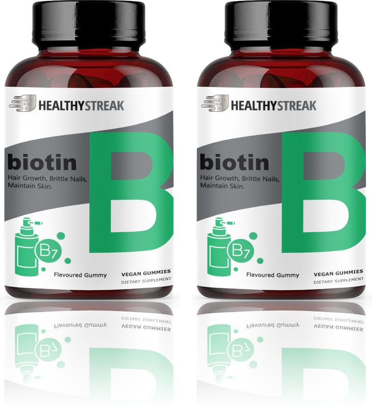 Healthy Streak Biotin Gummies for Hair Growth | Skin Glow & Longer Nails (SD19)  (2 x 15 No)