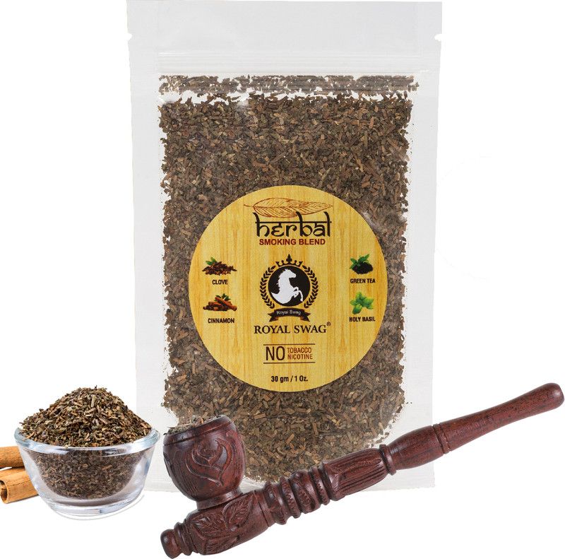 ROYAL SWAG 100% Tobacco & Nicotine Free Herbal Mixture Smoking Blend(Natural) 30g With Pipe Smoking Cessations  (Pack of 2)