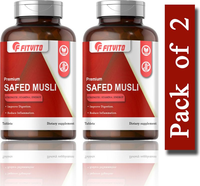 Fitvito Safed Musli, safed musli Tablets, testosterone booster for men (D216)  (120 Tablets)