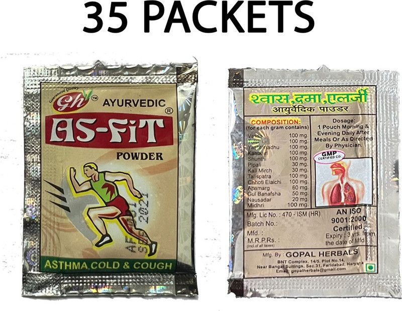 Eazybits As-Fit Powder is An Ayurvedic Powder For Asthma, Cold and Cough(35 POUCH) Powder  (35 x 1 Units)