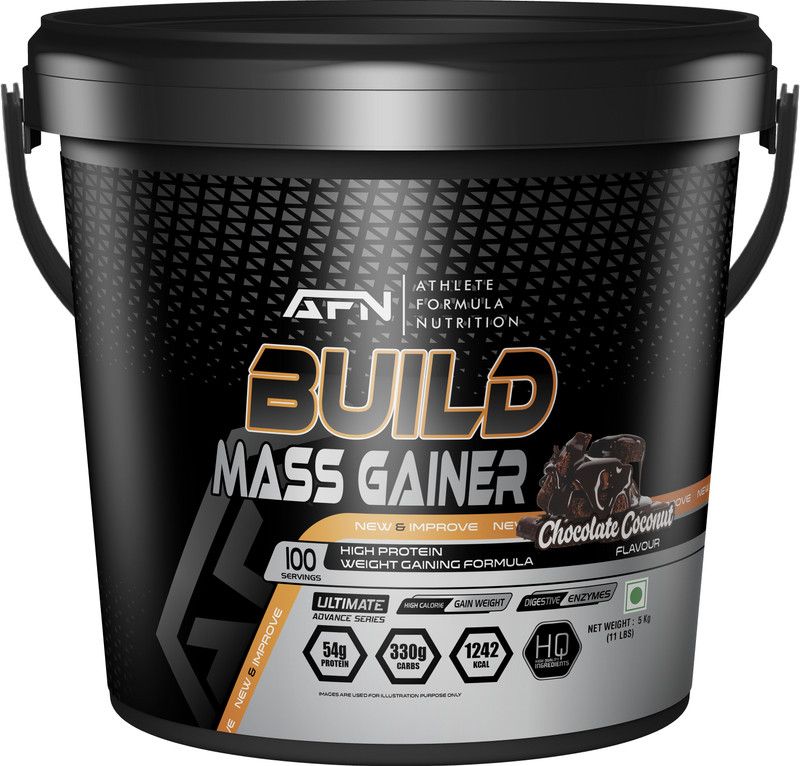 AFN Build Mass Gainer 5kg Chocolate Coconut 100 Serving Weight Gain 100% Natural Weight Gainers/Mass Gainers  (5 kg, Chocolate Coconut)