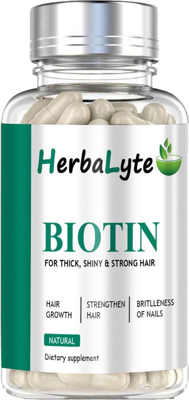 HERBALYTE Biotin Maximum Strength for Hair Skin & Nails-10000 mcg Premium (H7) Advanced  (60 Capsules)