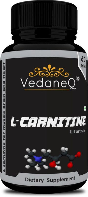 VedaneQ L-Carnitine L-Tartrate 1000 mg for muscle, brain & Heart, fat burner supplements  (60 Tablets)