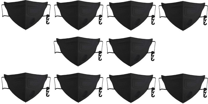 AEROFUSION Fuson Flo FF - 3065 V-black Fuson Flo FF - 3065 V-Black -Pack of 10 Reusable  (Black, Free Size, Pack of 10)